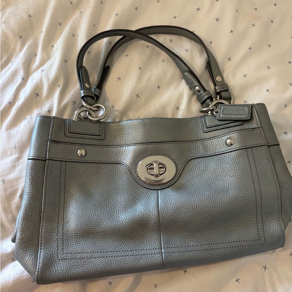 Coach Vintage Silver Leather Handbag